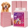 NUXIE® Hygienické podložky pre psa 45 × 60 cm 50 ks ružové (Absorpčné podložky pre šteňatá, psov a domácich miláčikov do bytu aj na cestovanie)