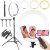 Interlook Sada kruhového svetla 45 cm so statívom 210 cm | Profesionálne kruhové svetlo na streamovanie alebo líčenie |