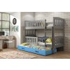 Interbeds Poschodová posteľ Kubus grafit rozkladacia s matracom 190cm x 90cm - modrá