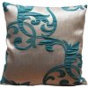 Béžovo tyrkysová dekoračná obliečka na vankúšik tyrkysová Šírka 40 cm | Dĺžka 40 cm