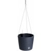 Prosperplast RATO ROUND W Závesný kvetináč + zavlažovcí systém 25,6x21,9cm antracit RTW260