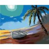 Zuty – Maľovanie Podľa Čísel – Loďka Pri Pobreží A Palma (D. Rusty Rust), 40 × 50 cm, Plátno + Rám 8596530181699