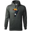 Tukan kreslený - Mikina pánska Cape s kapucňou - 2XL ( Tm. bridlica (šedozelená) )