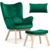 Kreslo s podnožkou Sofotel Norse emerald