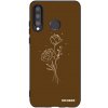 Picasee silikónový čierny obal pre Huawei P30 Lite - Brown flowers