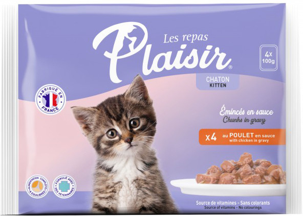 Plaisir cat pro koťata kuřecí 4 x 100 g