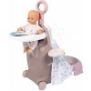 Prebaľovací kufrík na kolieskach Suitcase 3in1 Natur D'Amour Baby Nurse Smoby s postieľkou a jedálenskou stoličkou 6 doplnkov od 18 mes