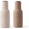Audo Copenhagen Mlynčeky na soľ a čierne korenie Bottle, set 2ks, nudes, walnut lid