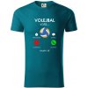 Volejbal volá - Tričko z organickej bavlny - L ( Petrolejová )