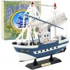 Model zberateľskej rybárskej lode Flying Lady modrá 24x23 cm