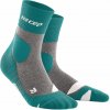 CEP Hiking Merino Compression Mid Cut Socks vysoké outdoorové ponožky pánské Barva: forestgreen / grey, Velikost: IV