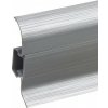 Lišta soklová PVC Cezar PREMIUM Classic Striebro (brúsený hliník) M201 59x22x2200 mm