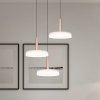 Trio Lighting LED závesné svietidlo Celeste, biela/hnedá, Ø 35 cm 3-svetelné sklo dim - 354930365