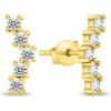 Brilio Silver Pôvabné pozlátené náušnice s čírymi zirkónmi EA864Y