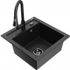 MEXEN/S MEXEN/S - Vito granitový drez 1-miska vrátane batérie Elia, čierna/strieborná metalík 6503-73-670101-70-B