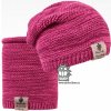 Dráče Čiapka pletená a nákrčník Colors set - vzor 25, ružový melír Farba: Ružová, Veľkosť: 48-50