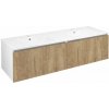 Sapho LOREA skrinka s dvojumývadlom 181x46x51,5cm (90+90cm), dub alabama/biela matná LE090-2231-02