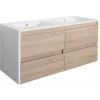 Spodná skrinka Porto 120 s umývadlom biela - dub sonoma