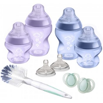 Tommee Tippee sada dojčenských fľaštičiek C2N s kefou purple