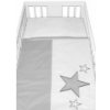 Baby Nellys Obliečky do postieľky Baby Stars - sivé, veľ. 135x100 cm