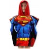 Setino Plážové pončo - plážová bavlnená osuška s kapucňou - motív Superman - 55 x 110 cm