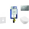 Geberit Kombifix - Modul na závesné WC s tlačidlom Sigma01, matný chróm + Villeroy Boch - WC a doska, DirectFlush, SoftClose, CeramicPlus 110.302.00.5 NI3