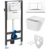 Mereo WC set - Smart flush rimless WC oblé, modul pre sadrokartón, biele hranaté tlačidlo MM02NSETRT520 MM02NSETRT520