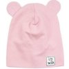 Ružová čiapka s ušami I LOVE MILK pre deti, ILM350 Plush Beżowa__4226 62/68 (3-6M)