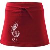 Husľový kľúč kvety - Športová sukne - two in one - L ( Červená )