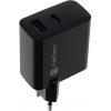 Univerzální USB nabíječka Natec RIBERA GaN 45W, 1X USB-A, 1X USB-C, černá NUC-2143