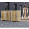 Hide 3 koše 240 l drevo 80 x 278 x 115 cm prírodný