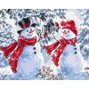 Maľovanie podľa čísel na ráme 40*50 cm zimné – Veselí snehuliaci LW 3070