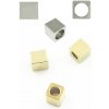 Ocelový korálek kostka 2-4mm - Light Gold SL / 2 x 2 mm / 1mm / 1Ks
