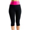 Bavlnené dámske capri legíny VFstyle ružovo-čierne Veľkosť: S