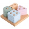 CUBIKA Pastel triedenie tvarov IV – drevená skladačka 17 dielov