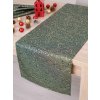 MKLozkoviny.sk Lurexový Vianočný behúň Štedrovečerná zeleň - 40 × 140 cm