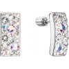 Evolution Group Strieborné visiace náušnice so Swarovski kryštálmi obdĺžnik 31303.2 ab efekt, darčekové balenie