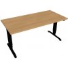 Hobis Pracovný stôl Motion, ZO, 3S, 160x61 - 128x80 cm, dub/čierna