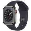 Apple Watch 8 GPS + Cellular 41mm Graphite Stainless Steel Case with Midnight Sport Band MNJJ3CS/A - Smart hodinky