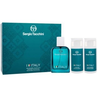 Sergio Tacchini I Love Italy darčekový set toaletná voda 100 ml + sprchovací gél 100 ml + balzam po holení 100 ml pre mužov