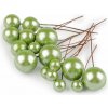 Guličky / bobule na drôtiku na tvorenie Ø1-2 cm - zelená sv.