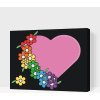 Vymalujsisam.sk Maľovanie podľa čísiel - Srdce s dúhou Veľkosť: 40x50cm, Rám: Na kartónovej doske