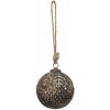 Clayre & Eef Medeno-hnedá antik sklenená vianočná ozdoba - Ø 9*9 cm - Clayre & Eef