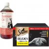 Sheba Delicacy príchute hydiny s kačacinou s kuracím mäsom s hydinou s morčacím mäsom v želé 80 x 85 g a LAB V Lososový olej pre psov a mačky 1000 ml
