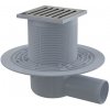 Alca Alcadrain APV103 - Podlahová vpusť 105×105/50 mm bočná, mriežka nehrdzavejúca, vodná zápachová uzávera