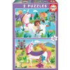 EDUCA Puzzle Jednorožci a víly 2x20 dílků