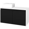 Dreja Skrinka pod umývadlo VISIT SZD2 90 (umývadlo Gladi) - N01 Biela lesk / Úchytka T33 - čierna mat / M17 Čierna mat / Levé