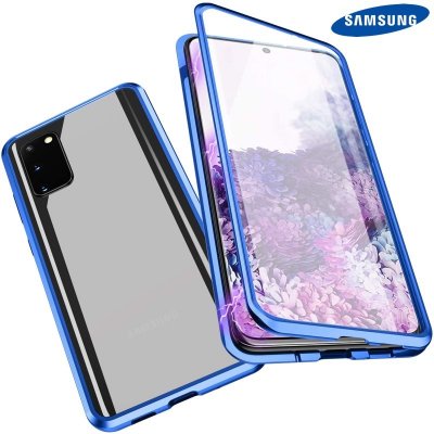 Luxria Double Glass Magnetic - Modré presklené magnetické púzdro pre Samsung Samsung: Galaxy S23 Ultra