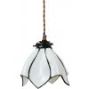 Clayre & Eef Biela závesná Tiffany lampa v tvare kvetu Folwia - Ø18*115 cm E14/max 1*25W - Clayre & Eef