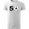 Futbal okrúhle narodeniny 50 - Klasické pánske tričko vyššej gramáže - 2XL ( Biela )